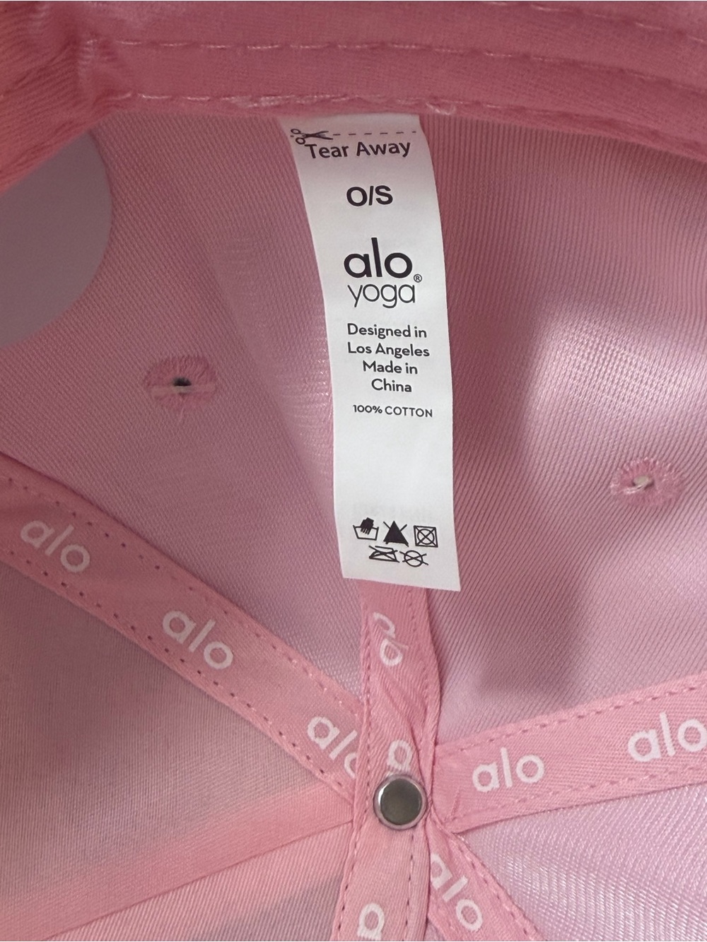 ALO Yoga Off Duty Candy Heart Light Sweet Pink Embroidered Logo Rare  Cap - Picture 10 of 16